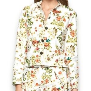 Disney's Alice Through The Looking Glass Floral Military Jacket Womens Large
